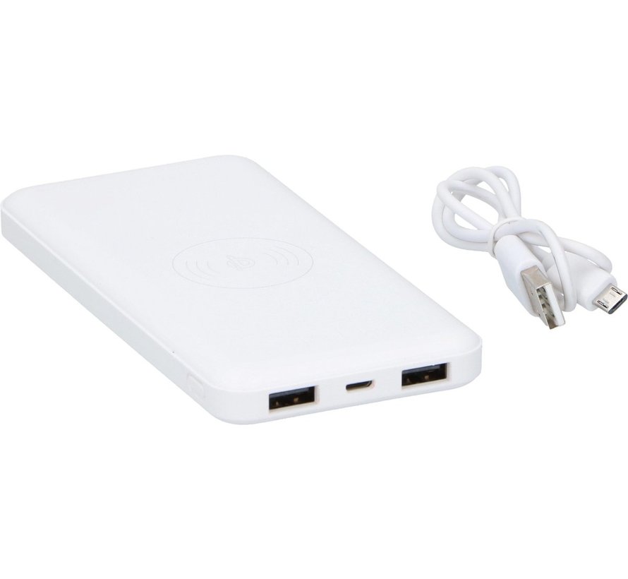 Draadloze oplader en 8000 mAh powerbank 2-in-1