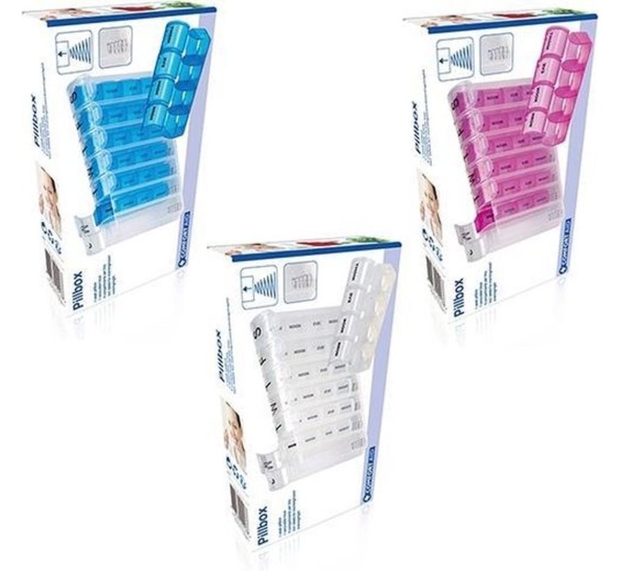 Europa Promotie Creatie Comfort Aid | Pillendoosje | Vitaminedoosje |1 week |4 compartimenten per  tray - Drogistonline.eu