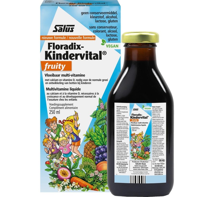 Floradix-Kindervital fruity – Voor groei en ontwikkeling van botten bij kinderen