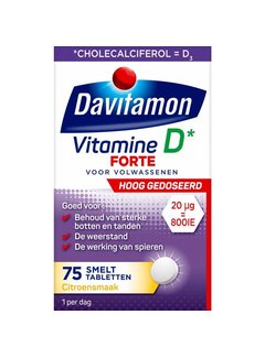 Davitamon Vitamine D3 - Vitamine D Supplement - Forte Smelttablet 75