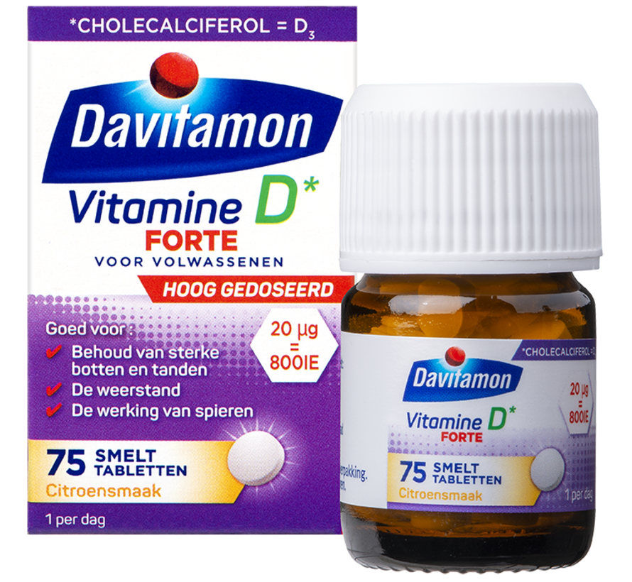 Respectvol Lang rivier Vitamine D3 - Vitamine D Supplement - Forte Smelttablet 75 -  Drogistonline.eu