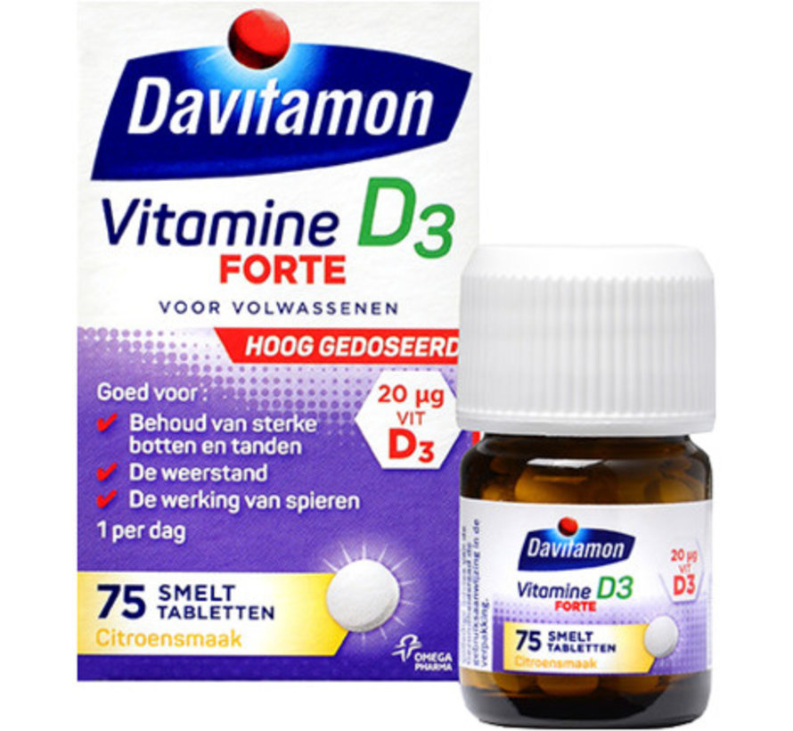 Vitamine D3 - Vitamine D Supplement - Forte Smelttablet 75