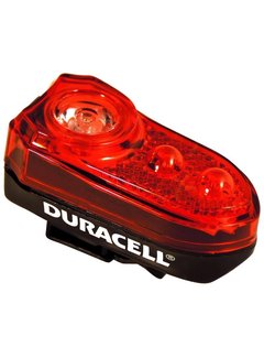 Duracell LED fietslamp achterzijde met batterijen