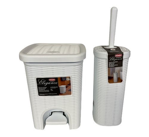 Cherisha Toiletset | Pedaalemmer-Toiletborstel 6 Liter 20,5 X 20,5 X 28 Cm Wit