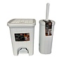 Toiletset | Pedaalemmer-Toiletborstel 6 Liter 20,5 X 20,5 X 28 Cm Wit