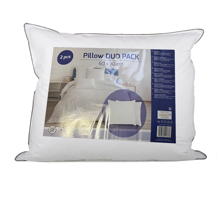 Pillow Set van 2 kussen Hoofdkussen - Slaapkamer 60 x 70 cm