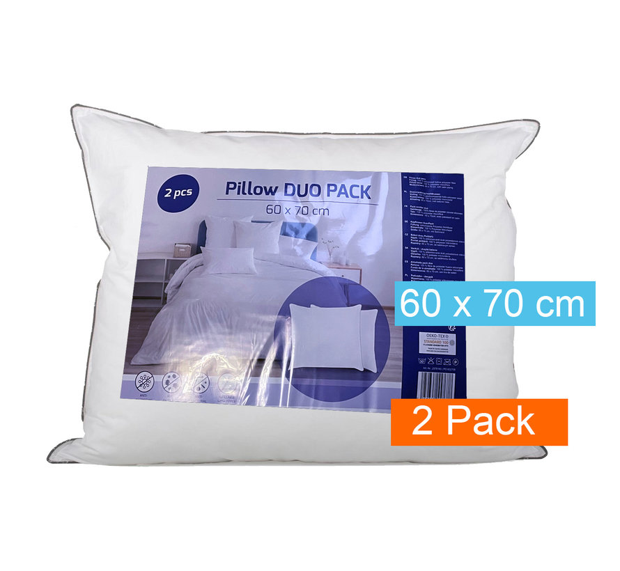 Pillow Set van 2 kussen Hoofdkussen - Slaapkamer 60 x 70 cm
