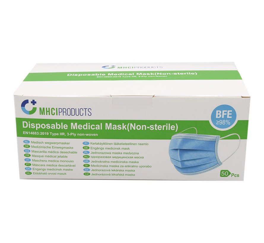 fft2 Medisch Mondmasker KINGFA Type IIR BLAUW wegwerp medische mondkapjes