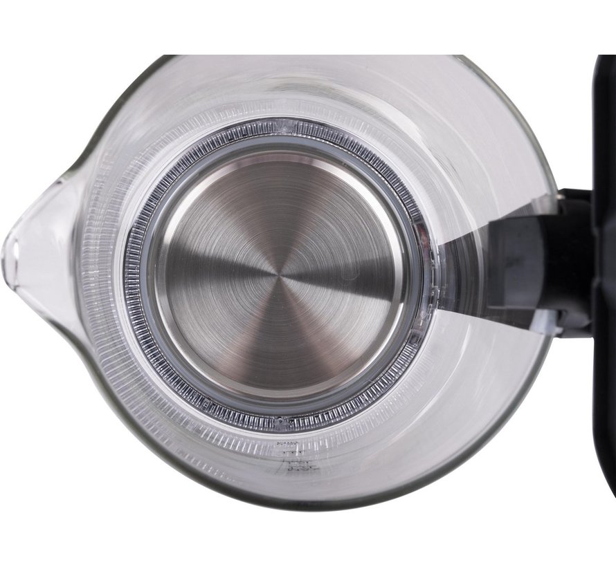 Waterkoker - Elektrisch - LED - Glas - RVS - Snoerloos - 1,7 Liter