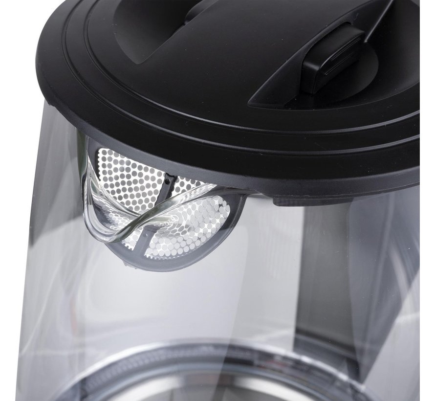 Waterkoker - Elektrisch - LED - Glas - RVS - Snoerloos - 1,7 Liter