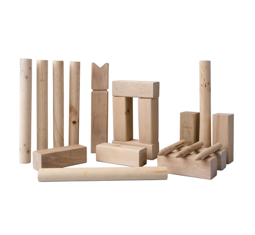 Kubb-Spel - Kubb - Viking Chess - Hout - met Opbergzak - Small