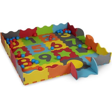 Let's Play Speelset Let's Play Speelset - 3-in-1: Speelmat, Puzzel en Ballenbak - Schuimrubber - 40 Ballen