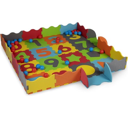 Let's Play Speelset Let's Play Speelset - 3-in-1: Speelmat, Puzzel en Ballenbak - Schuimrubber - 40 Ballen