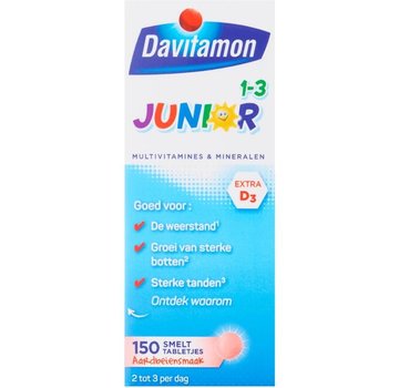 Davitamon Junior 1-3 Smelttabletjes Aardbei