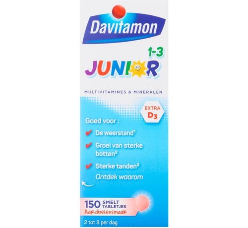 Davitamon Junior 1-3 Smelttabletjes Aardbei