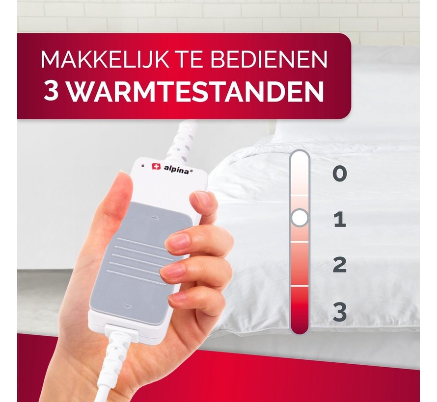 Warmtedeken - Elektrisch deken - 3 Warmtestanden - met Afstandsbediening - Wasbaar