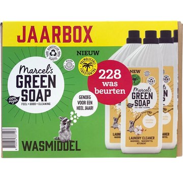 Drogistonline.eu Marcel's Green Soap Wasmiddel Katoen & Vanille Jaarbox 12 liter