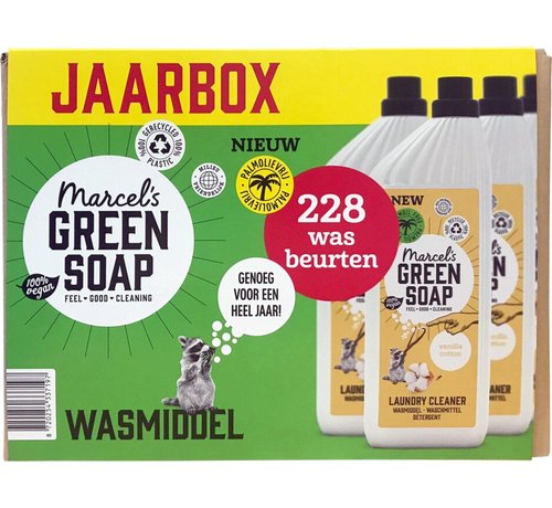 Drogistonline.eu Marcel's Green Soap Wasmiddel Katoen & Vanille Jaarbox 12 liter