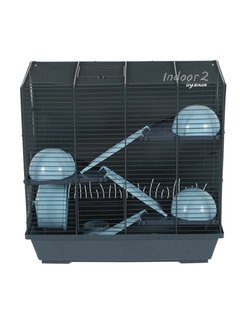 Zolux Zolux knaagdierkooi indoor2 triplex hamster grijs / blauw