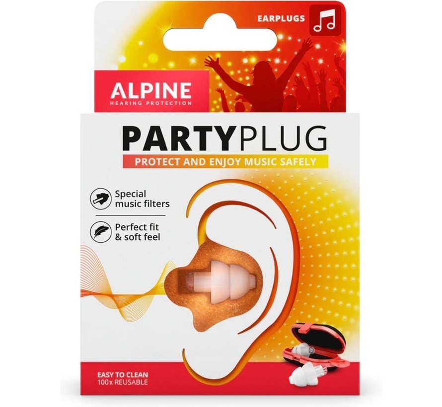 PartyPlug - Muziek Oordoppen - Transparant - SNR 19 dB - 1 paar