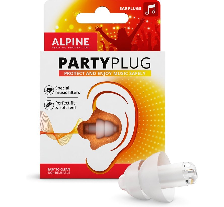 PartyPlug - Muziek Oordoppen - Transparant - SNR 19 dB - 1 paar