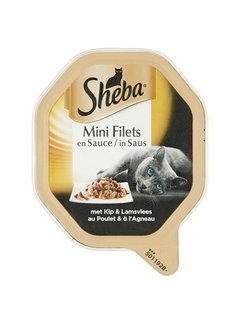 Sheba 22x sheba alu mini filets kip / lam in saus