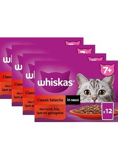 Whiskas Whis multipack pouch senior vlees selectie in saus