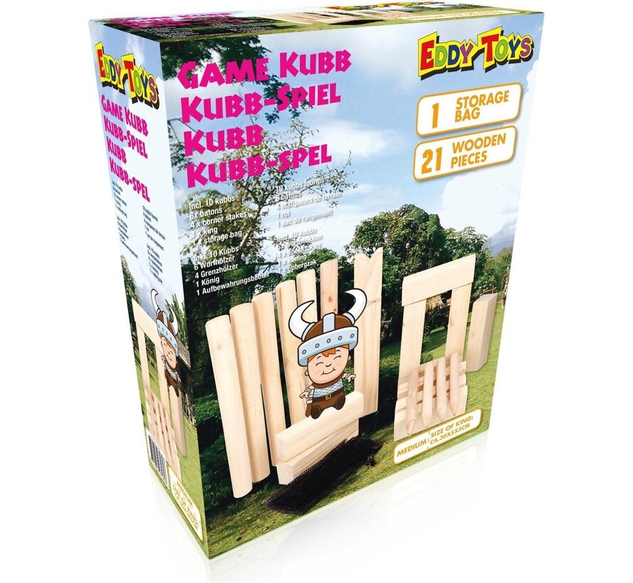 Toys Kubb Werpspel - Vikingspel - 21-delig - 2-6 Spelers - Medium - Hout