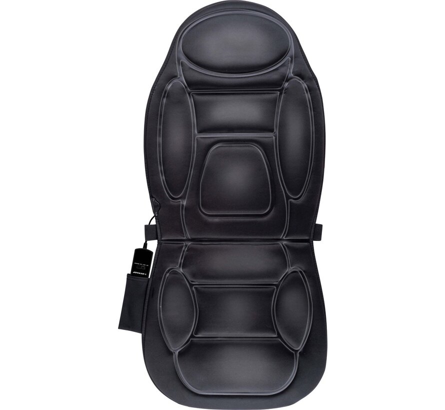 Massagestoel Auto met Verwarmingsfunctie - 108 x 48 CM - 4 Massagemotoren en 1 Verwarmingselement - Aansluiting op Sigarettenaansteker Auto - Afstandsbediening met 13 Standen - Zwart