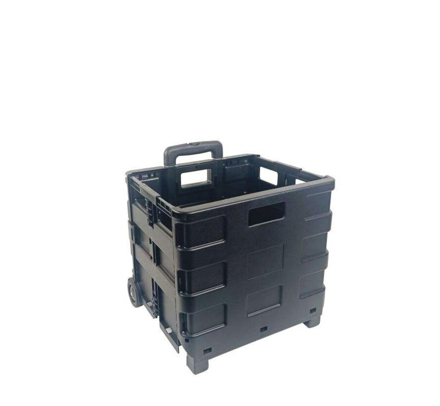 Trolley met vouwkrat / Boodschappenkrat | Inklapbaar | 30L