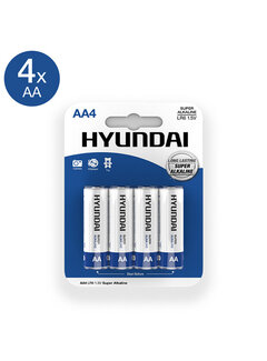 Hyundai Super Alkaline AA-Batterijen - 4 Stuks