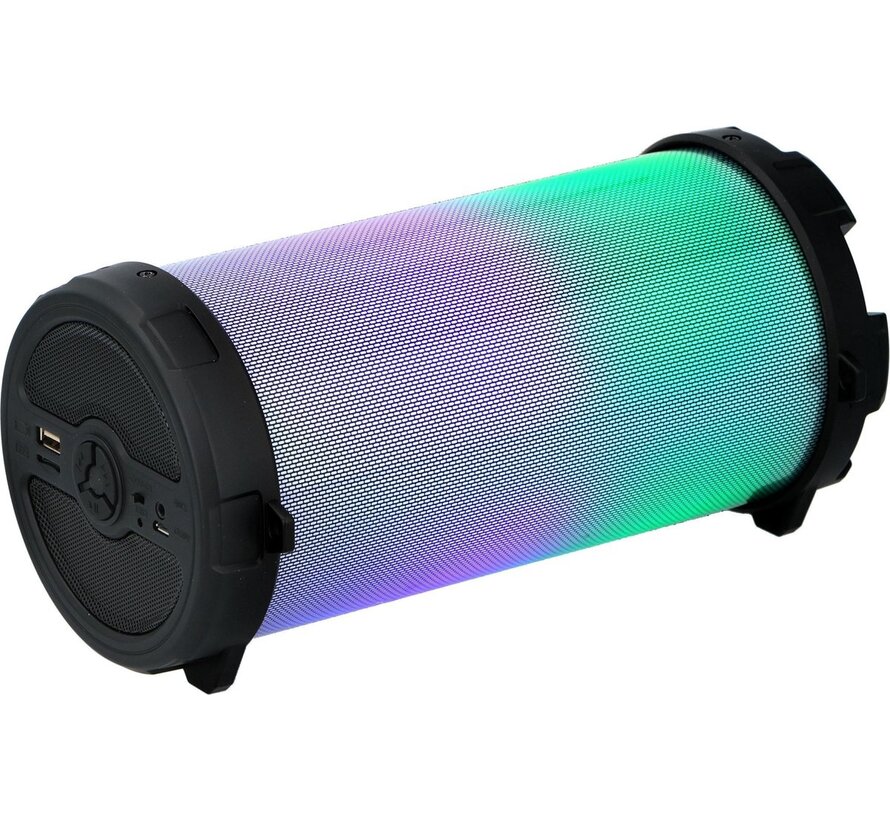 Dunlop Bluetooth Speaker - Draadloos - LED-Lichtshow - met Draagriem - 8 Watt - USB en Micro SD