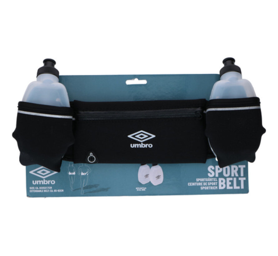 Umbro Verstelbare Heupriem met 2 Drinkflessen - Ideale Sportaccessoire voor Hydratatie en Opslag