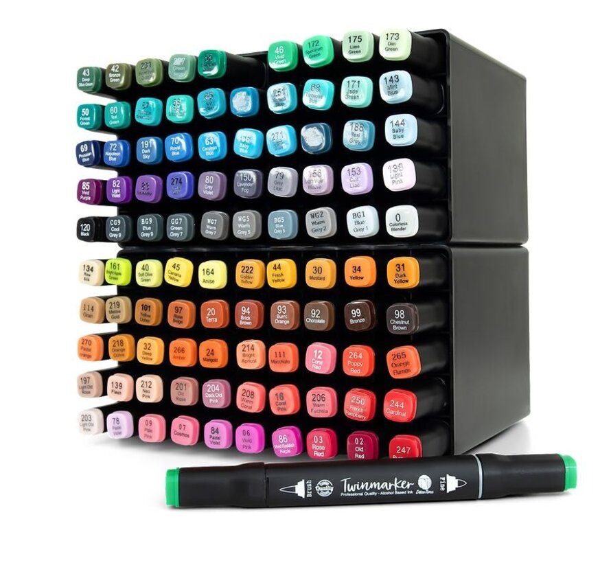 Stiftenset Décotime twinmarkers XXL-stiftenset 100 st Incl. 2 opbergtrays - Copy