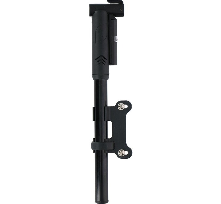 Mini Fietspomp - Incl. Houder, Schrader Ventiel en Presa Ventiel - Fietspomp met Drukmeter - PSI/BAR - Kunststof - Zwart