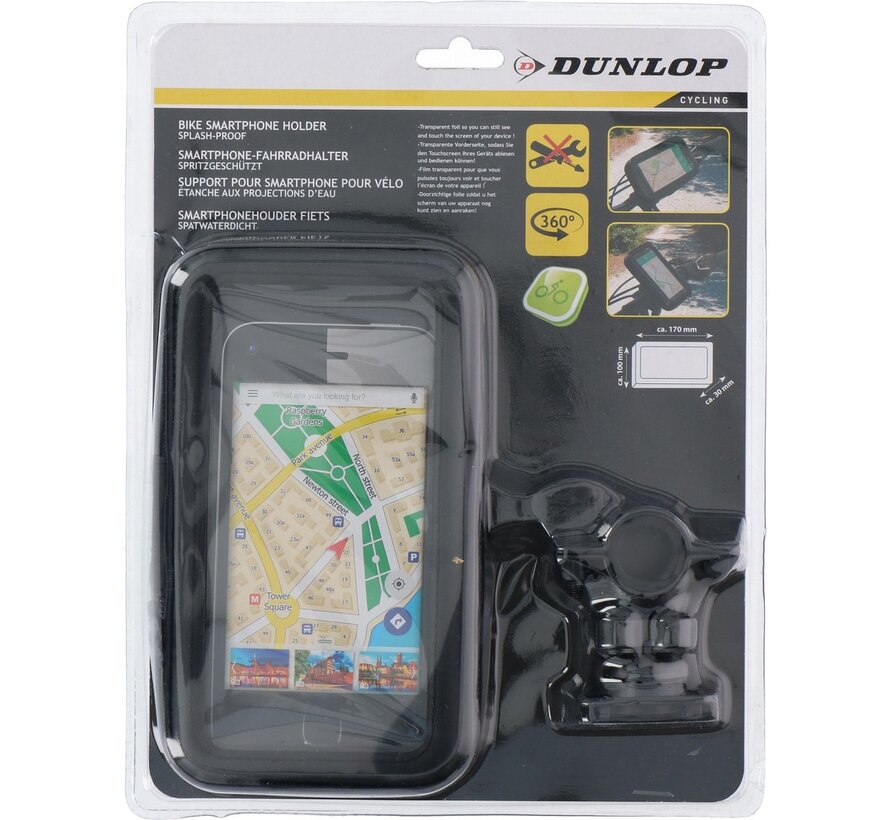 Dunlop Telefoonhouder Fiets | Spatwaterdicht | Universeel | Draaibaar