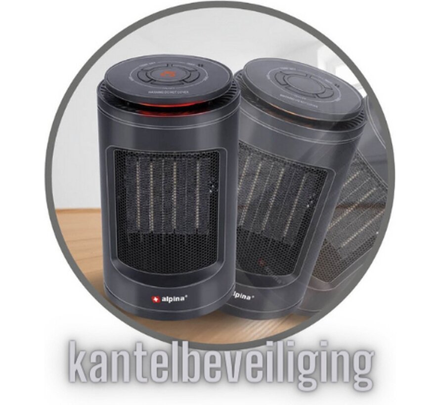 Elektrische Kachel - Heater - Draagbaar en Compact - Warme- en Koude Lucht - Timer - Digitale Thermostaat - Zwart