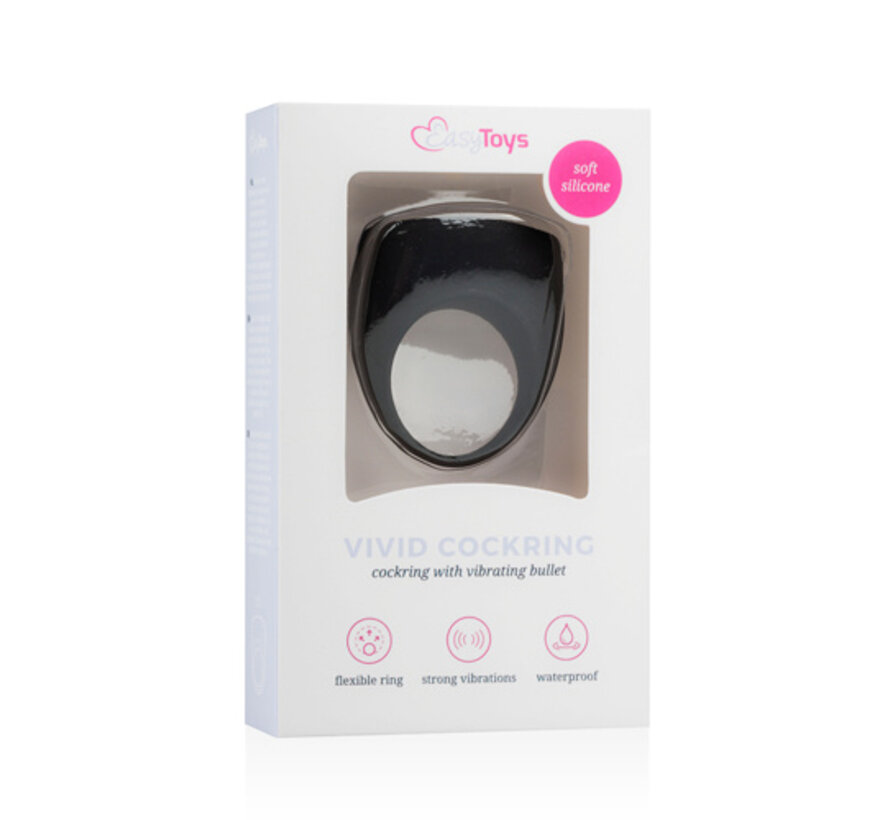 Vivid Cockring Met Mini Bullet - Zwart