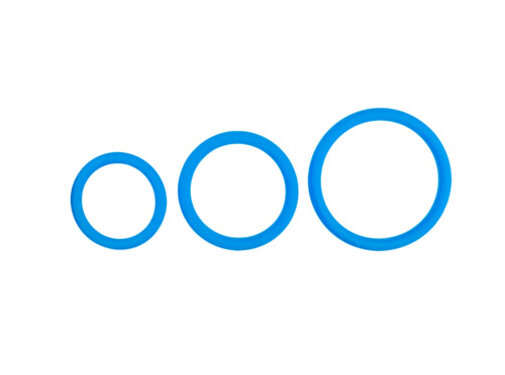 Easytoys Men Only Cockring set - drie maten - blauw