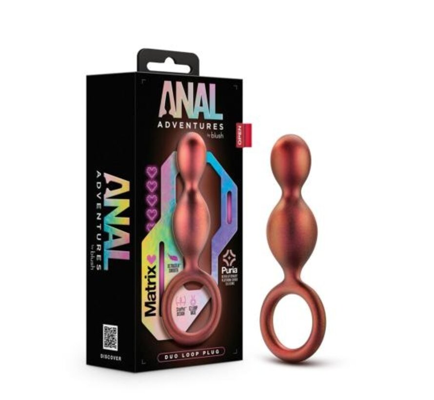Anal Adventures Matrix - Duo Loop Anaal Plug - Koper