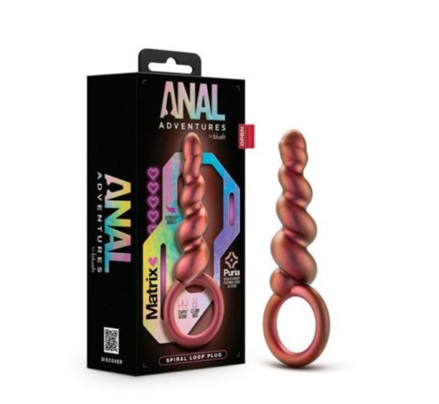 Anal Adventures Matrix - Spiral Loop Anaal Plug - Koper