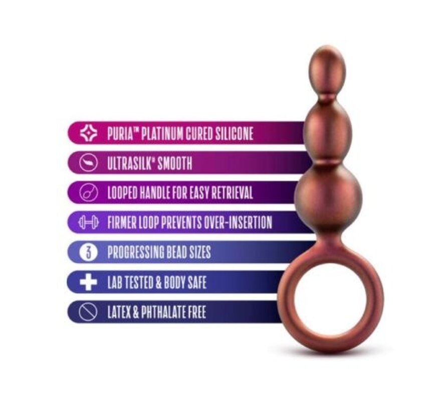 Anal Adventures Matrix - Beaded Loop Anaal Plug - Koper