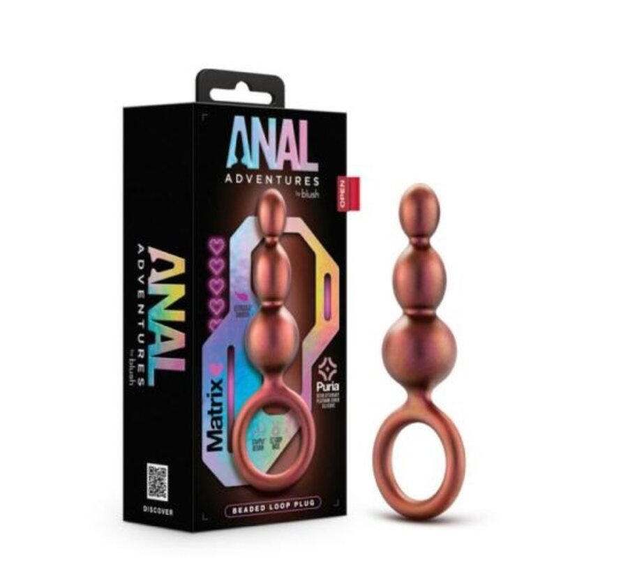 Anal Adventures Matrix - Beaded Loop Anaal Plug - Koper