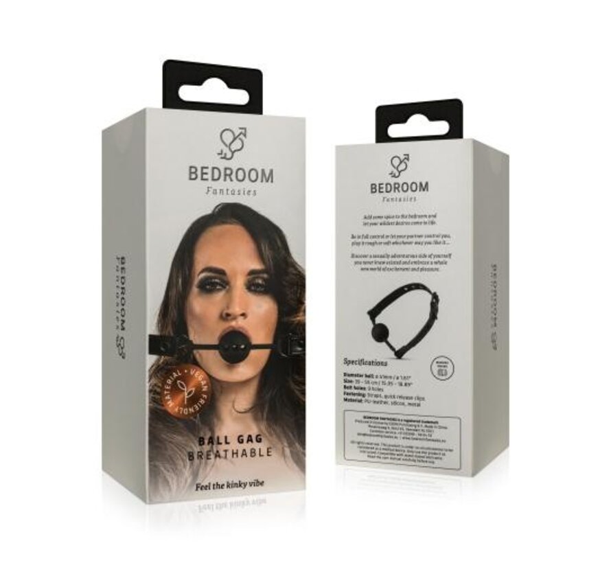 Open Siliconen Ball Gag - Zwart