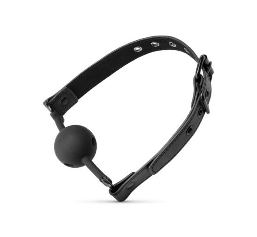 Open Siliconen Ball Gag - Zwart