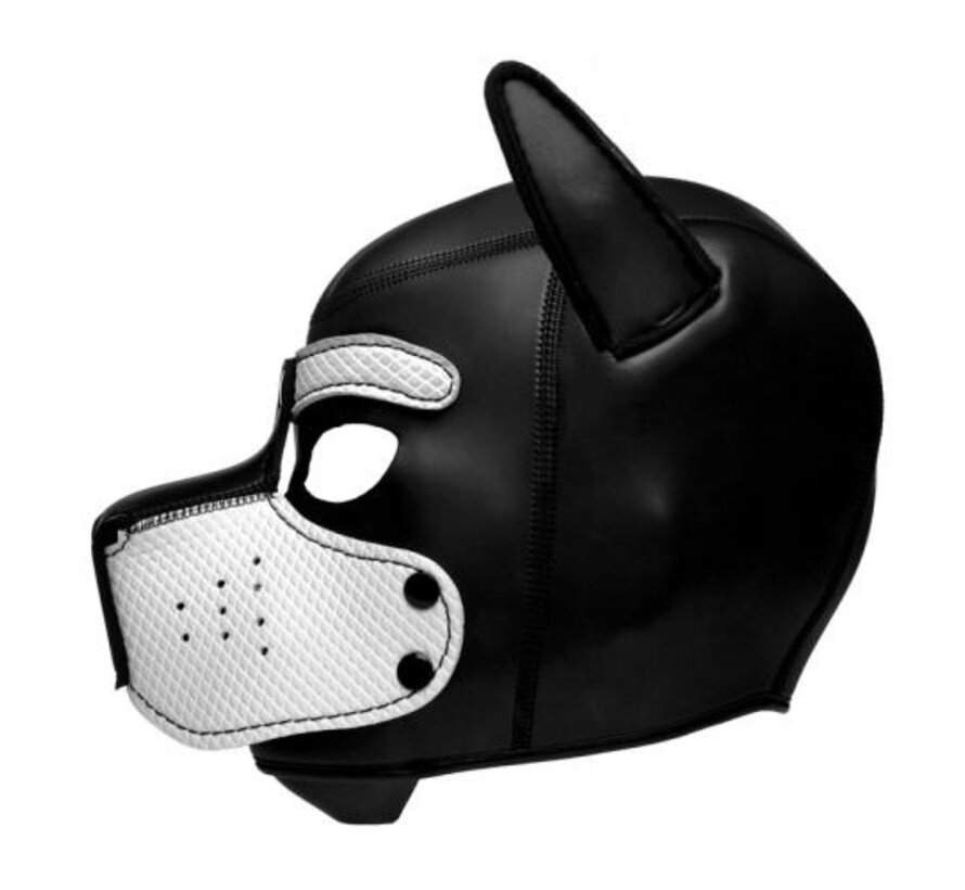 Spike Puppy BDSM Hood - Zwart/Wit