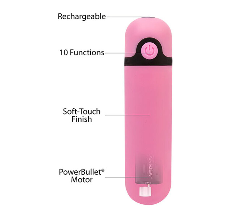 PowerBullet - Oplaadbare Vibrerende Bullet 10 Standen Roze