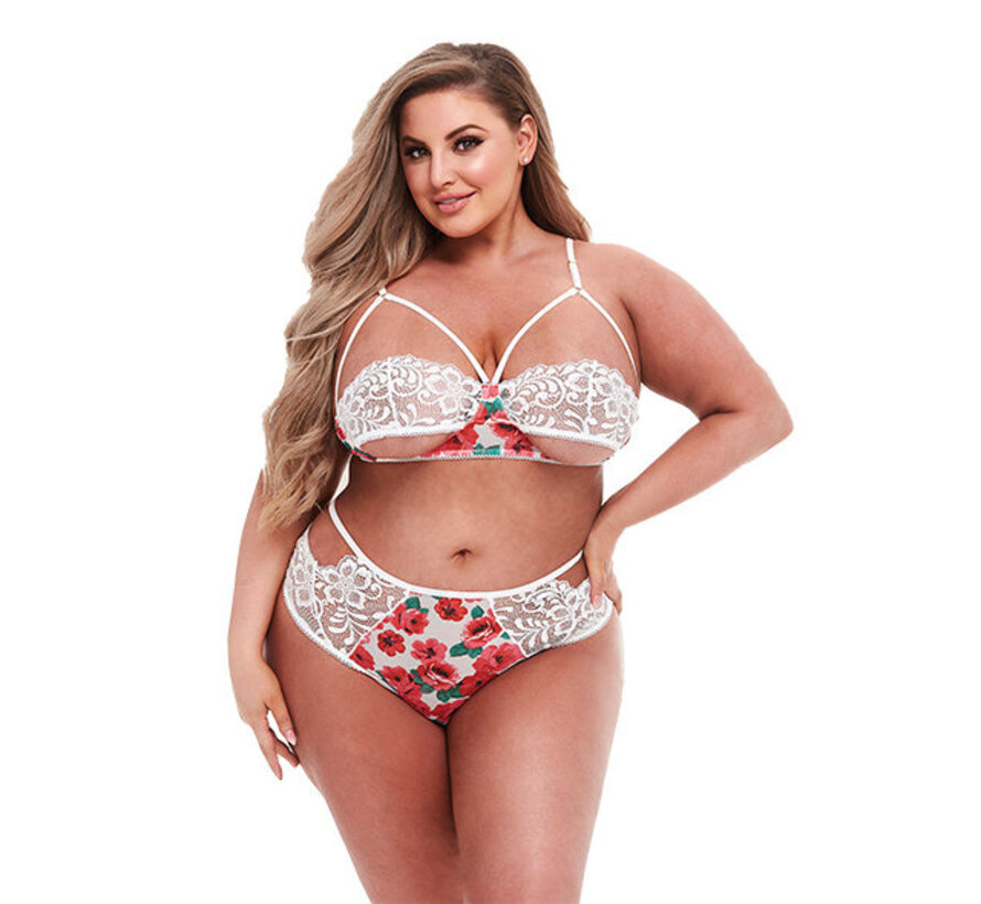 Baci - White Floral & Lace Bra Set Q