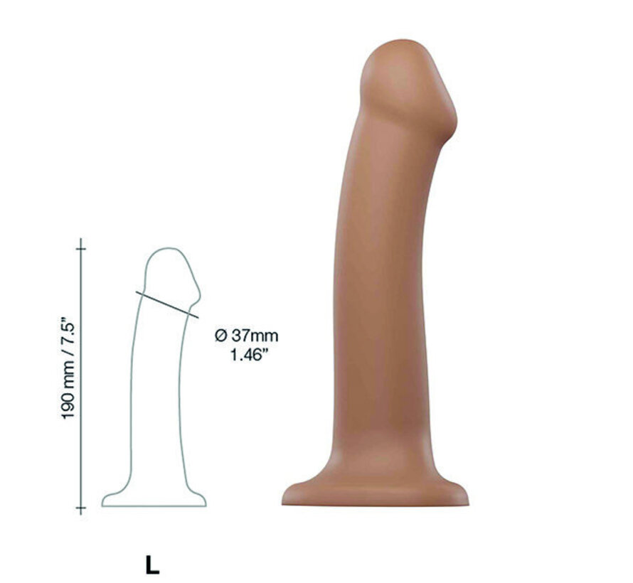 Strap-On-Me - Semi-Realistische Dual Density Buigzame Dildo Caramel L