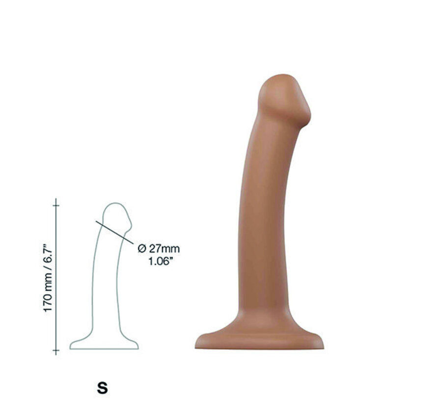 Strap-On-Me - Semi-Realistische Dual Density Buigzame Dildo Caramel S